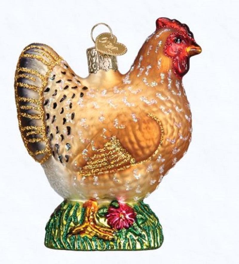 Spring Chicken Glass Ornament