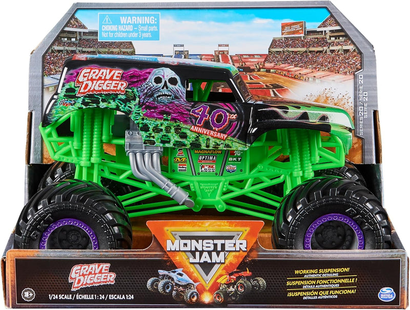 Monster Jam Official Grave Digger Monster Truck, Collector Die-Cast Vehicle 1:24 Scale