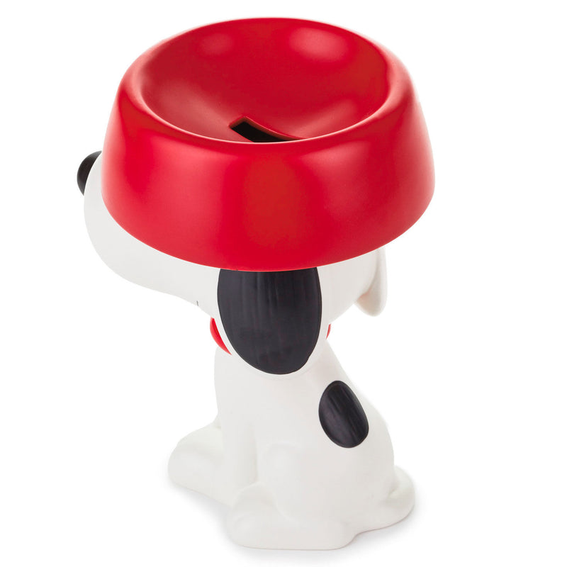 Peanuts Snoopy With Dog Dish Ceramic Coin Bank