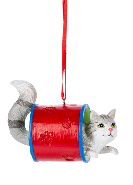 Playful Kitten Ornament  - Grey