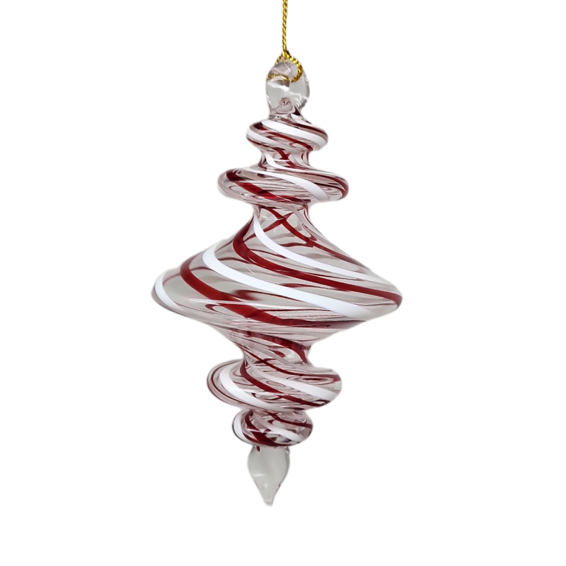 Peppermint Swirl Egyptian Glass Ornament