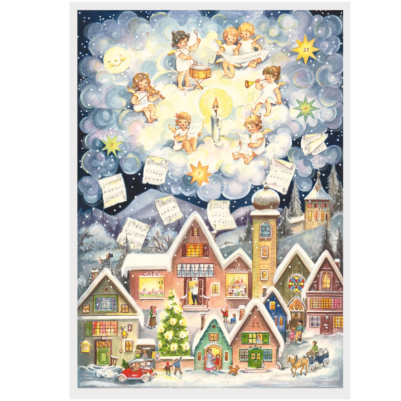 Glittered Advent Calendar - Angel Concert