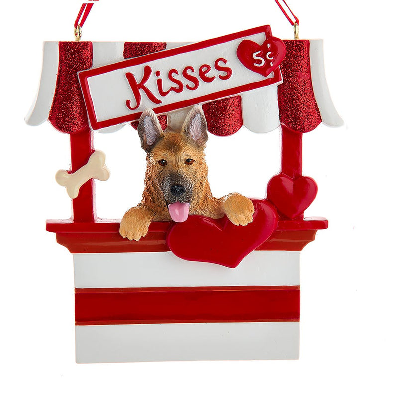 Dog Kisses - Kissing Booth Ornament -  German Shepherd