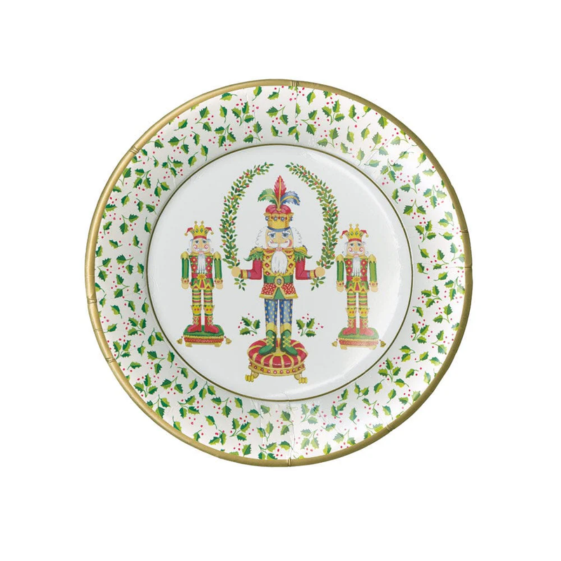 Nutcracker Christmas Salad & Dessert Plates - 8 Per Package