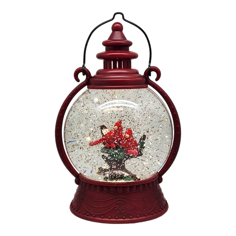 Cardinal Lighted Spinning Water Globe - Nesting