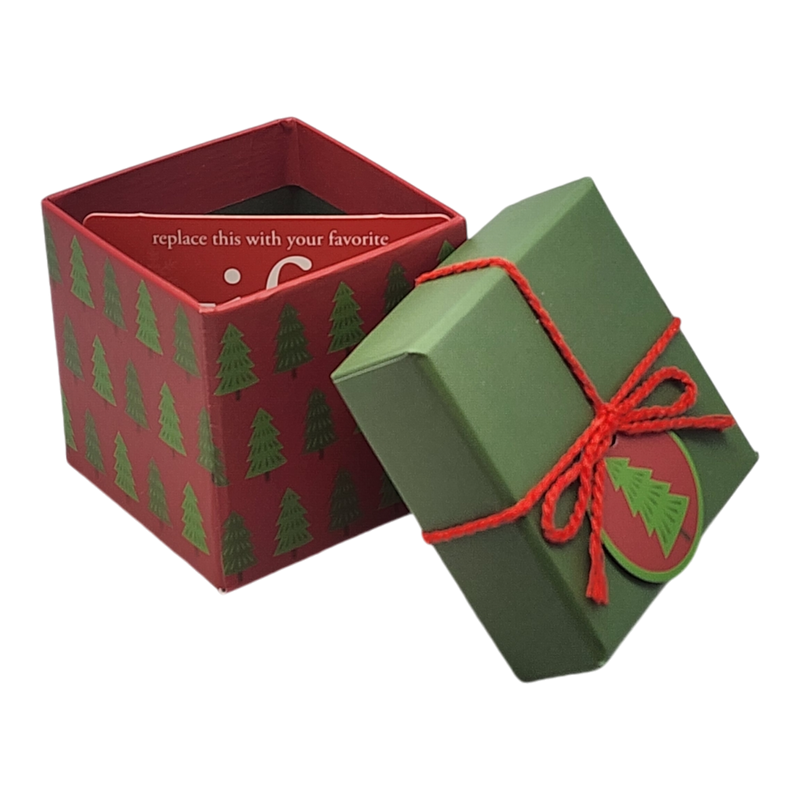 Gift Box Cube for Gift Cards - 3" x 3" -  Trees