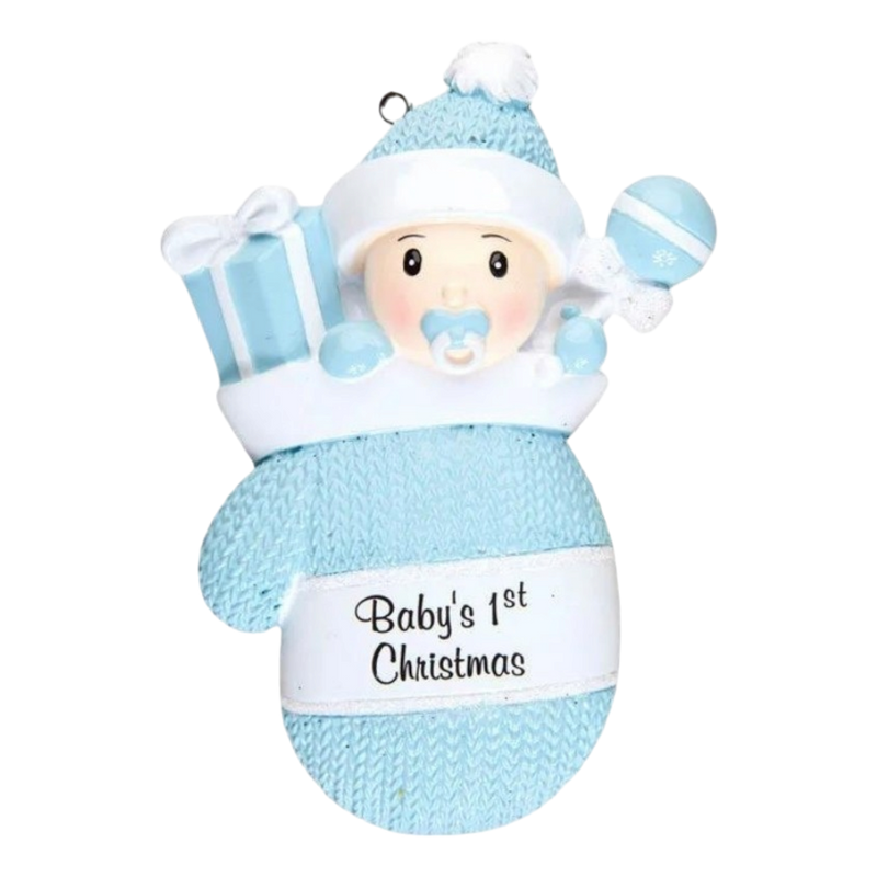 Baby Boy In Mitten - Ornament