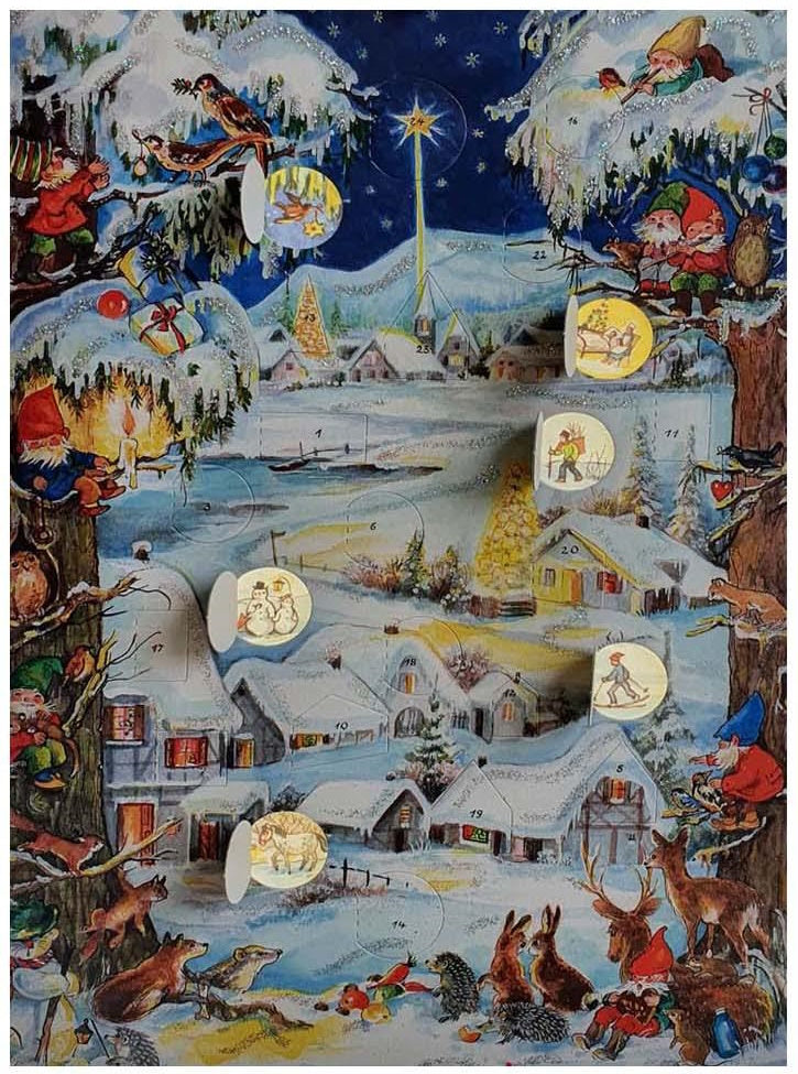 Glittered Advent Calendar - Winter Village