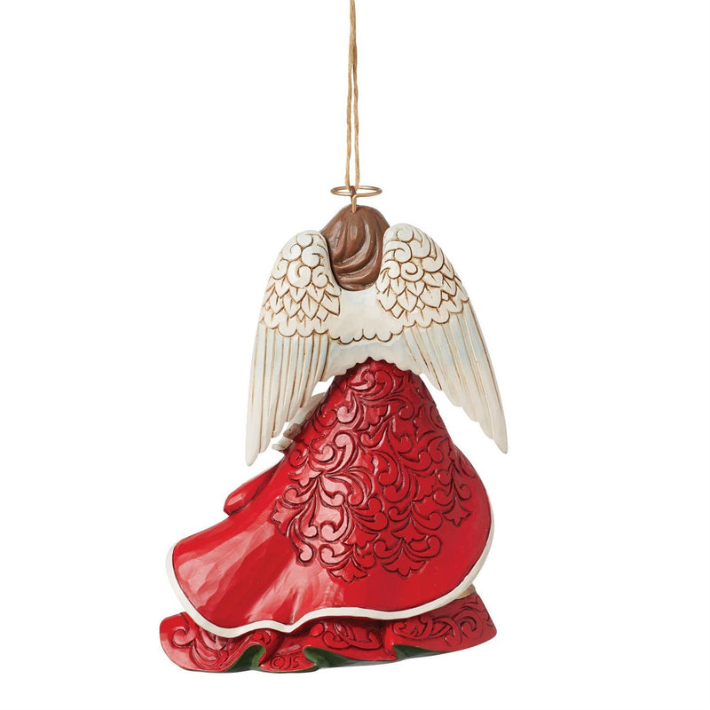 Christmas Poinsettia Angel Ornament