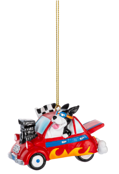 Dog Hot Rod Ornament