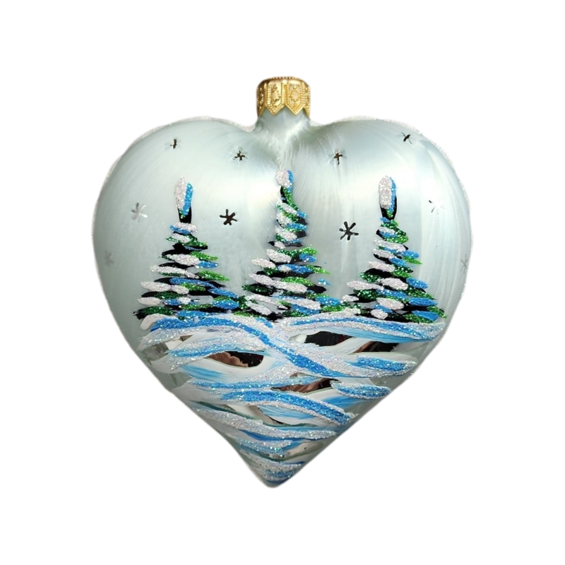 Country Heart Ornament - White Base