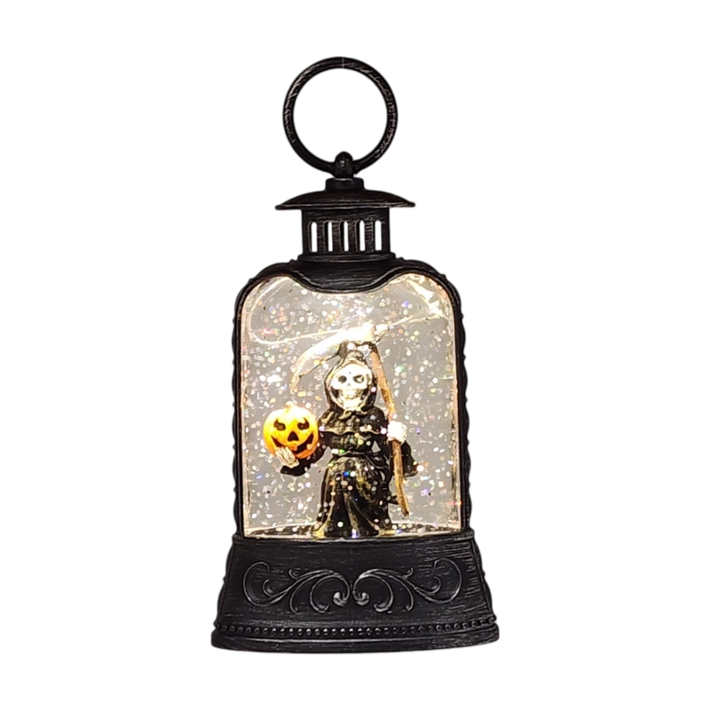 Lighted Waterglobe Lantern - Grim Reaper