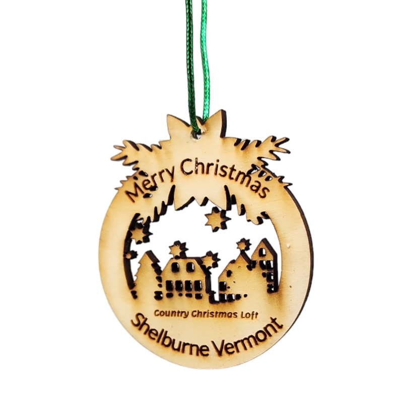 Merry Christmas in Shelburne Vermont Ornament