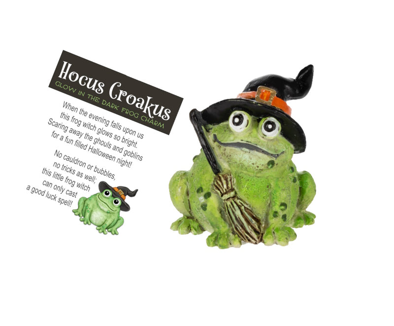 Hocus Crokus Glow in the Dark Toad Witch Pocket Charm