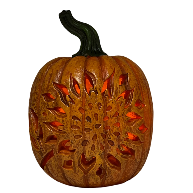 Pumpkin B/O Lighted Resin Cutout