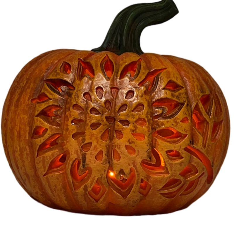 Pumpkin B/O Lighted Resin Cutout