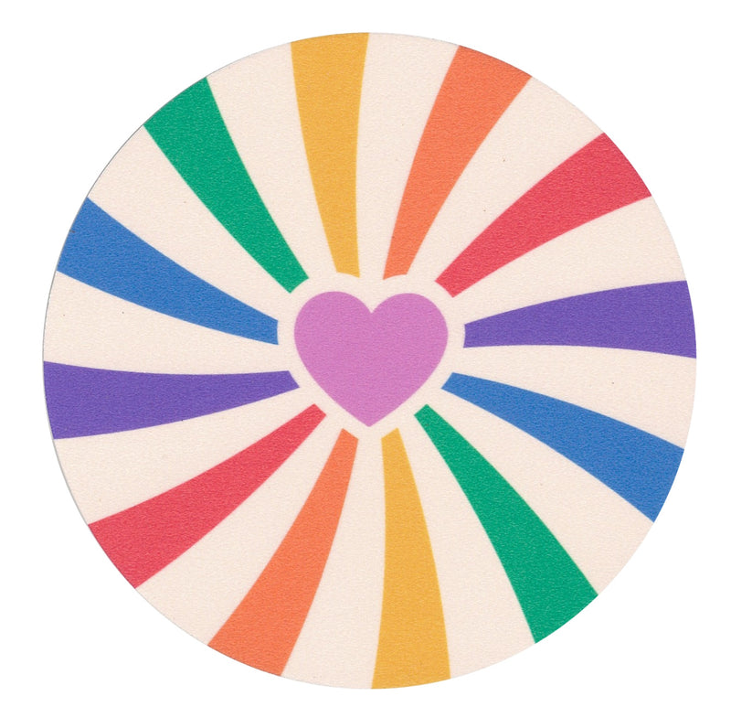 Sip Sip Hooray Coaster -  Heart Striped Beach Ball