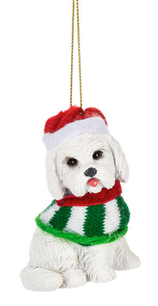 Santa Paws - Dog Ornament - Bichon Frise