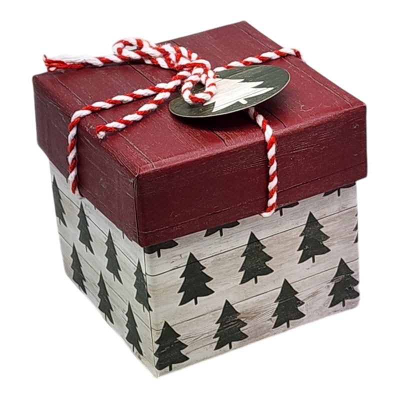 Gift Box Cube for Gift Cards - 3" x 3" -  Tree Farm