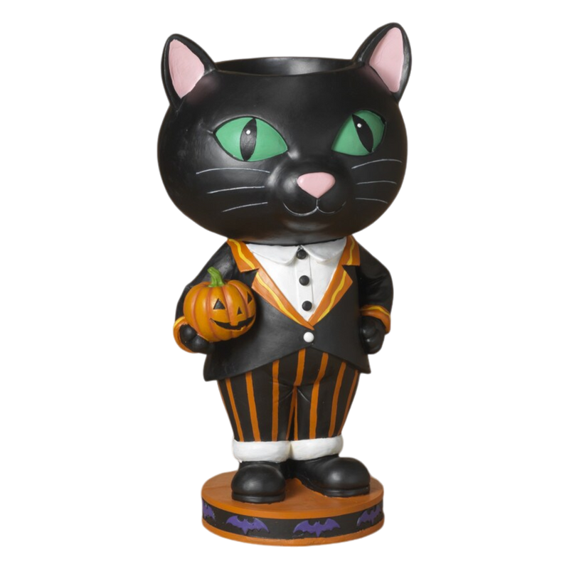 28 Inch Halloween Cat Candy Bowl Statue