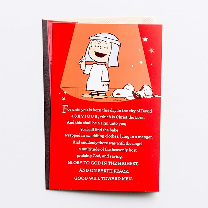 For Unto You a Child is Born, Charlie Brown Christmas Card - 18 Cards