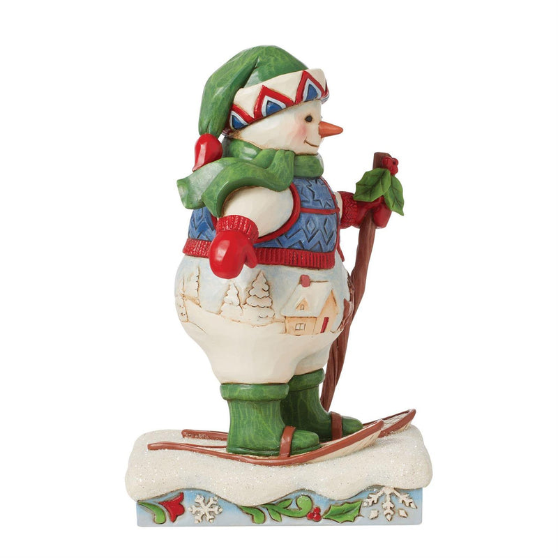 Snowman wearing Snowshoes Figurine