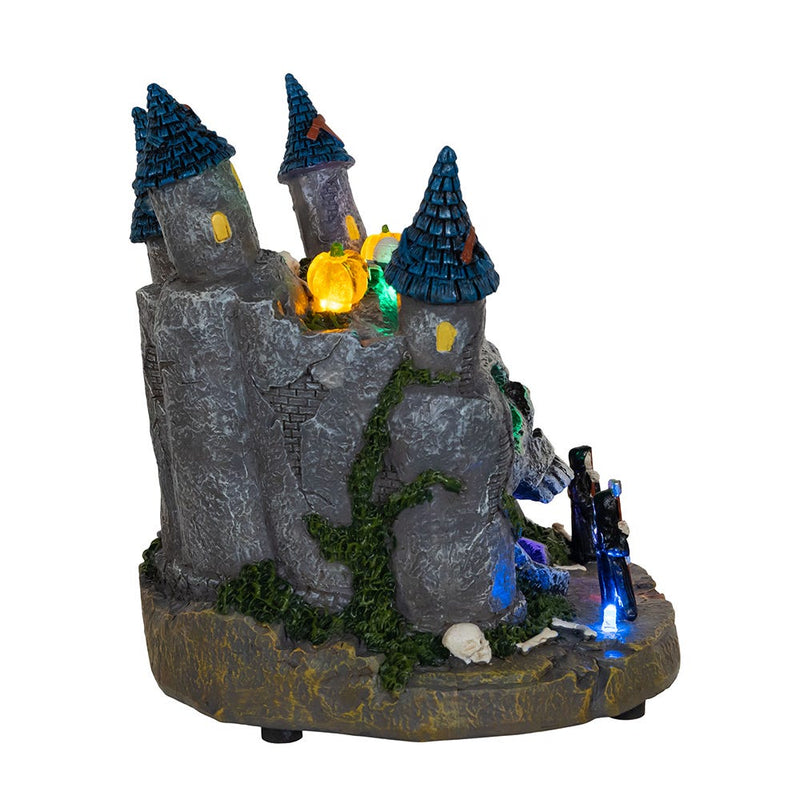 Lighted Skull Castle with Color Changing LED Entrance