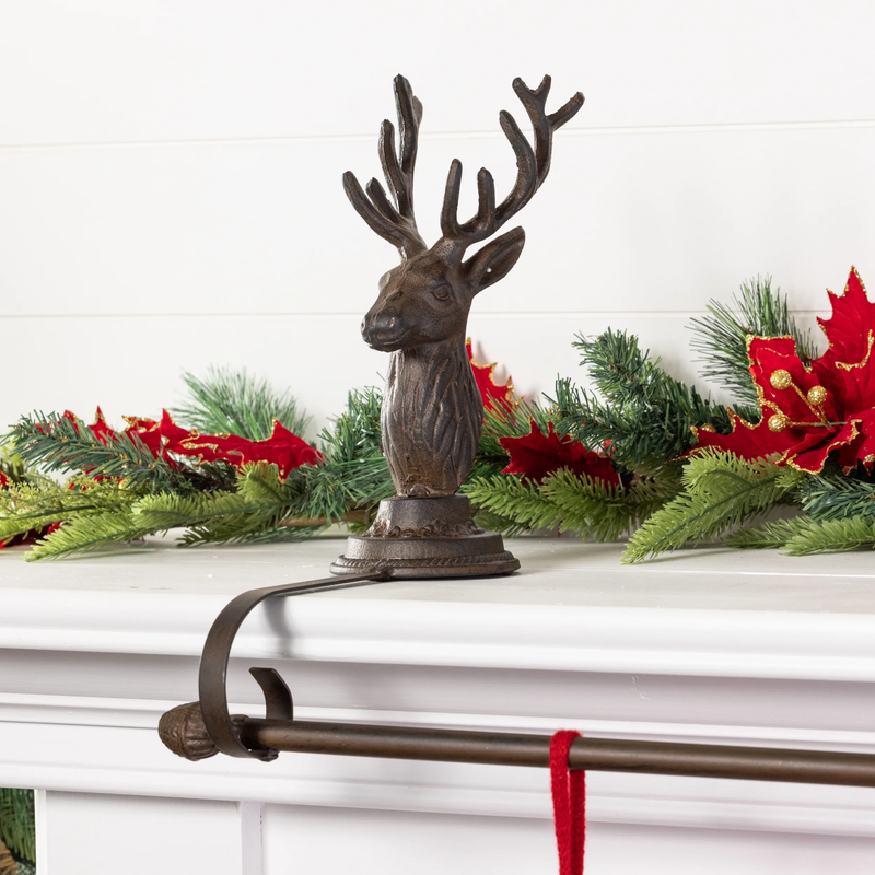 Iron Reindeer Stocking Holder