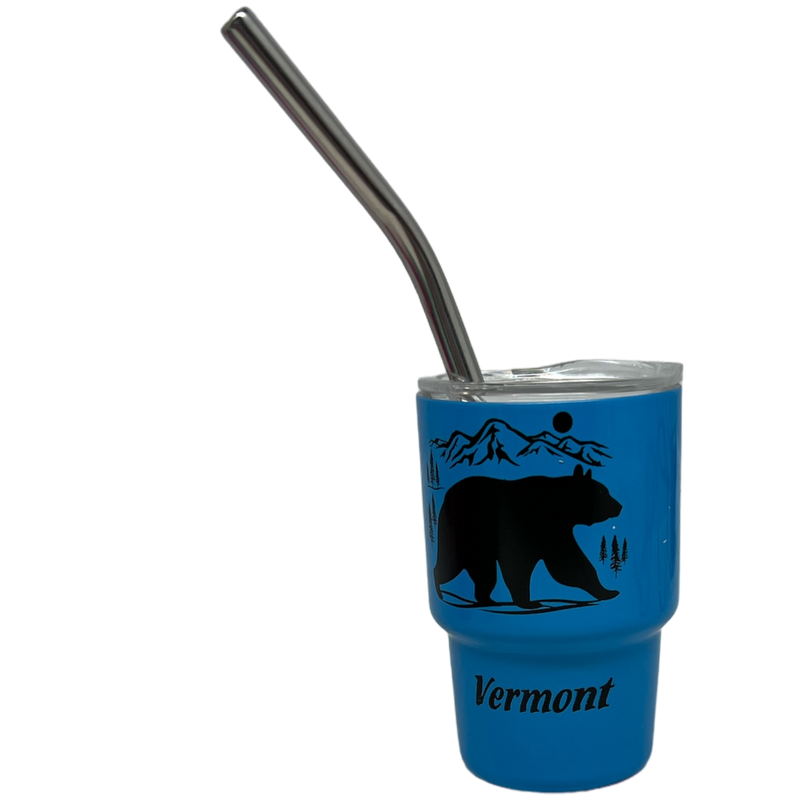 Vermont Bear Stainless Steel  3oz Shooter  - Blue