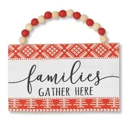 Wood Holiday Hanging Sign -