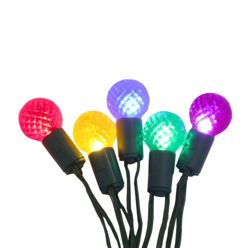 20-Light Battery Operated Multicolor Berry Bulb Fairy Lights With Green Wire