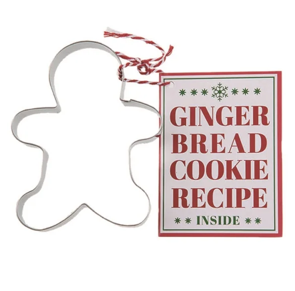 Metal Cookie Cutter with Recipe - Gingerbread Man