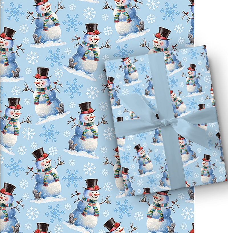 Holiday Roll Wrap - 30" x 168" - Frosty Friends