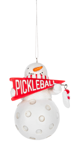 Snowman Pickle Ball Ornament