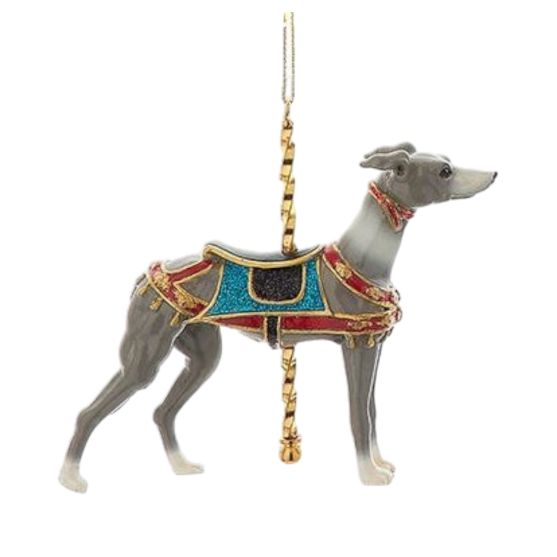 Resin Carousel Ornament - Greyhound