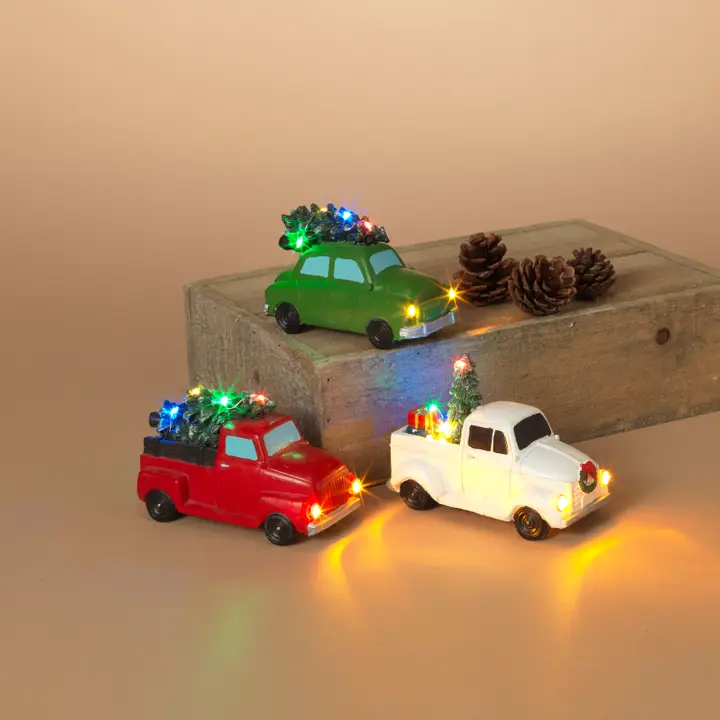 Lighted Truck with Tree -