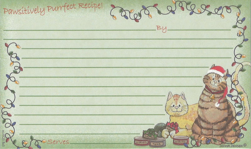 Recipe Cards - 3x5 - Granny's Christmas Cats