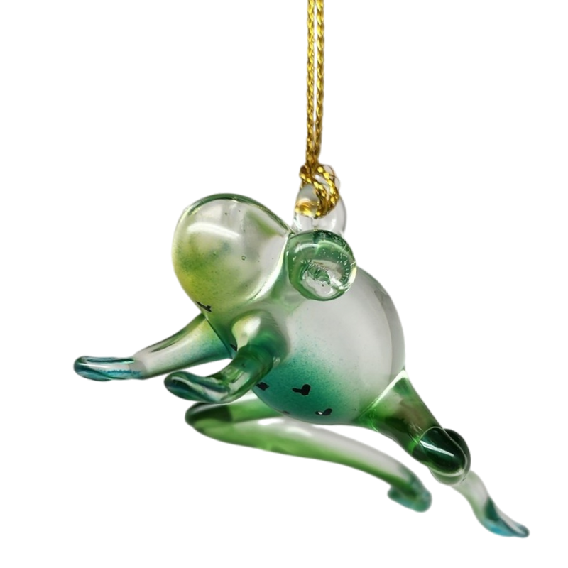 Playful Frog Glass Ornament