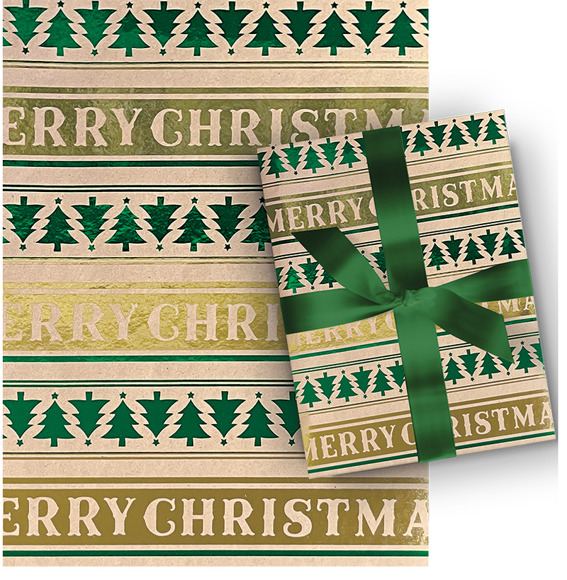 Kraft Foil Roll Wrap - 30" x 96" - Tree Bands