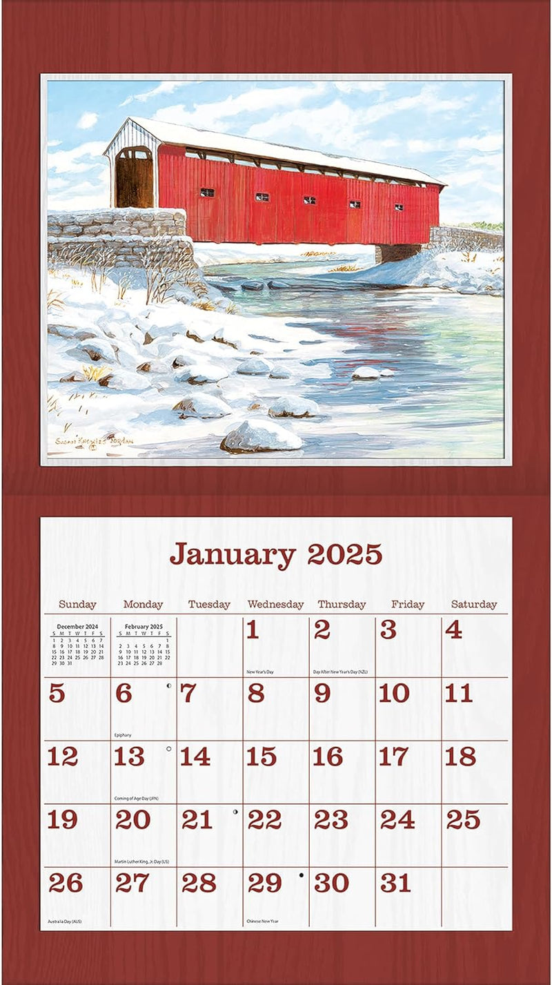 2025 Covered Bridge Wall Calendar