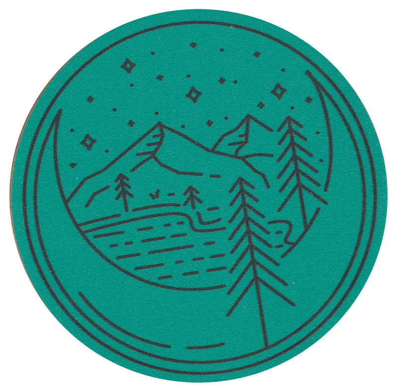 Sip Sip Hooray Coaster -  Sketch of Mountains and Trees