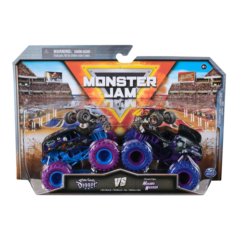 Monster Jam - 1:64 scale die-cast 2-Pack - Son-uva Digger vs Mohawk Warrior