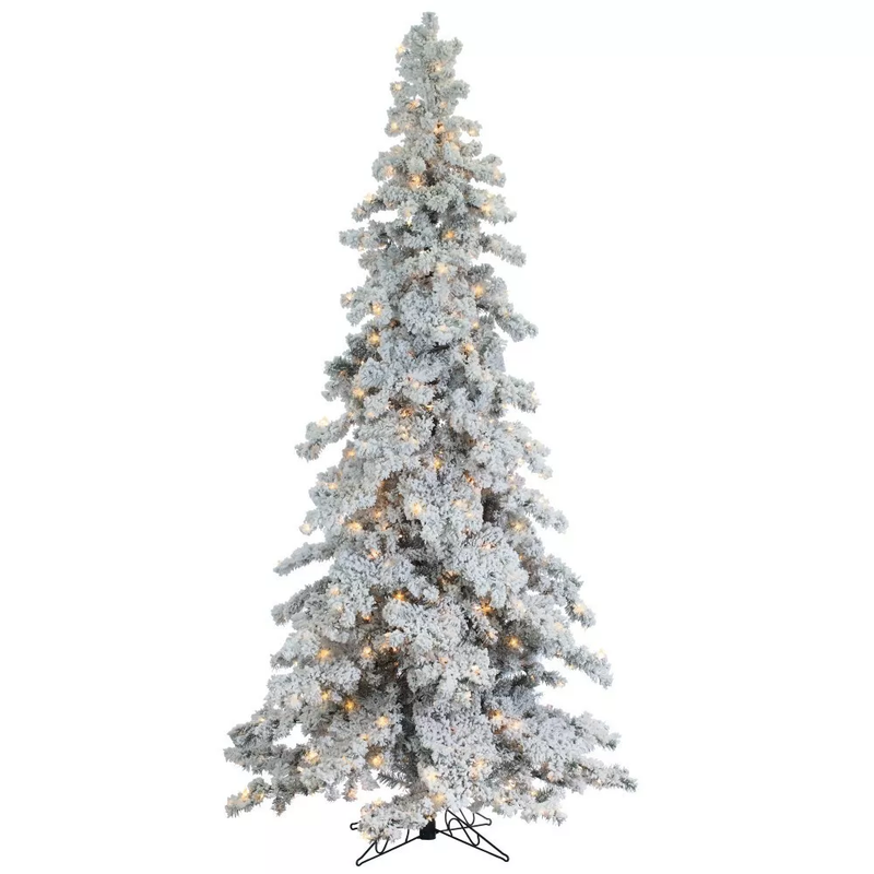 9 Foot Heavy-Flocked Layered Spruce - 750 Clear lights