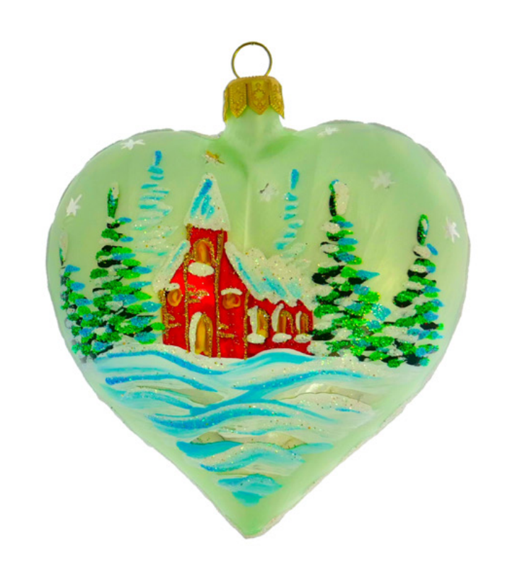 Country Heart Ornament - White Base