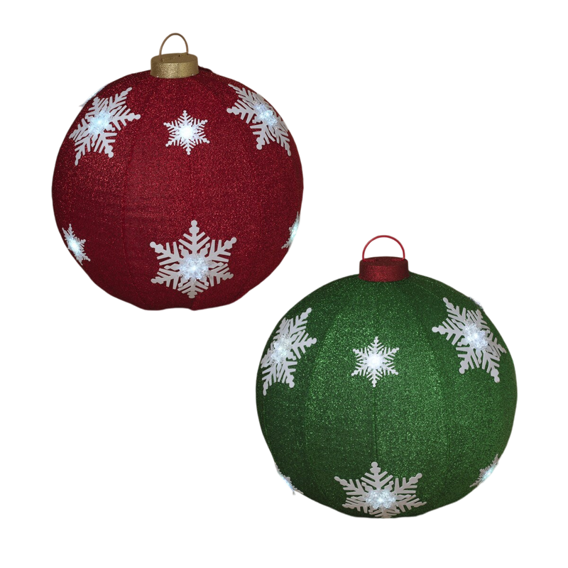 Lighted Collapsible Ball Ornament- 30 Inches in Diameter - Green