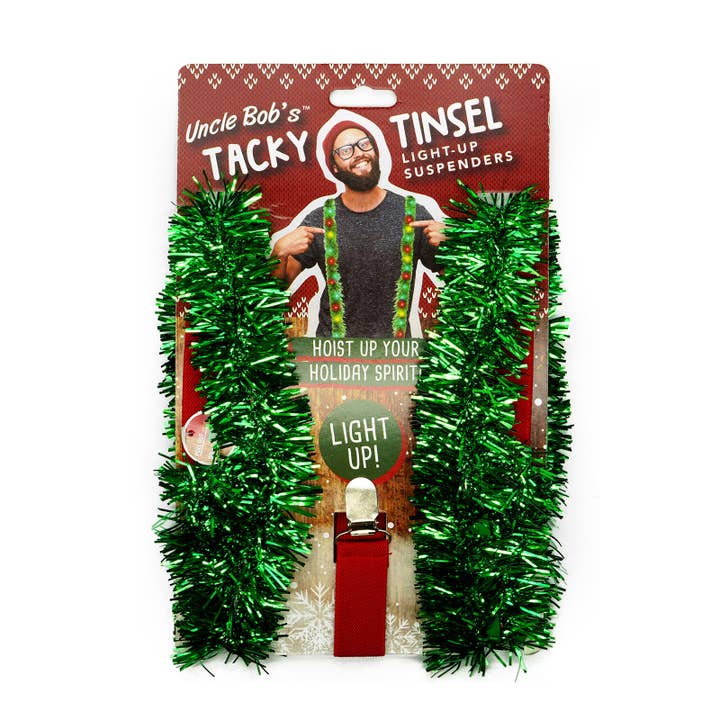 Uncle Bob's Tacky Tinsel Light-Up Suspenders