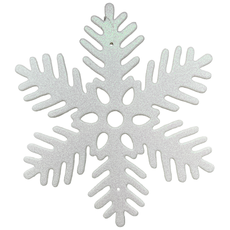 11" Glittered White Snowflake