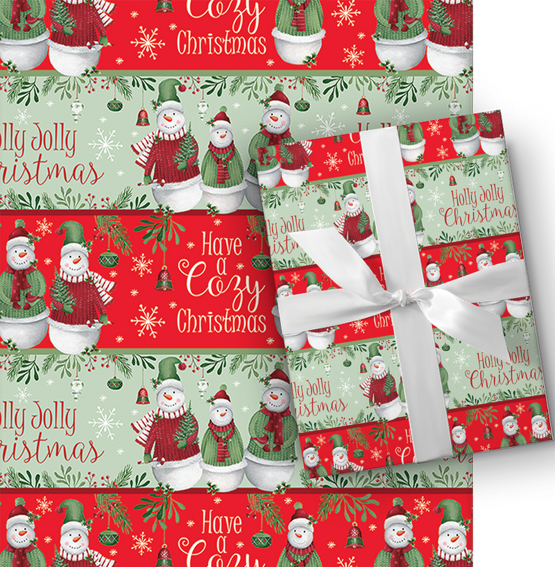 Holiday Roll Wrap - 30" x 168" - Snowman Holiday Cheer