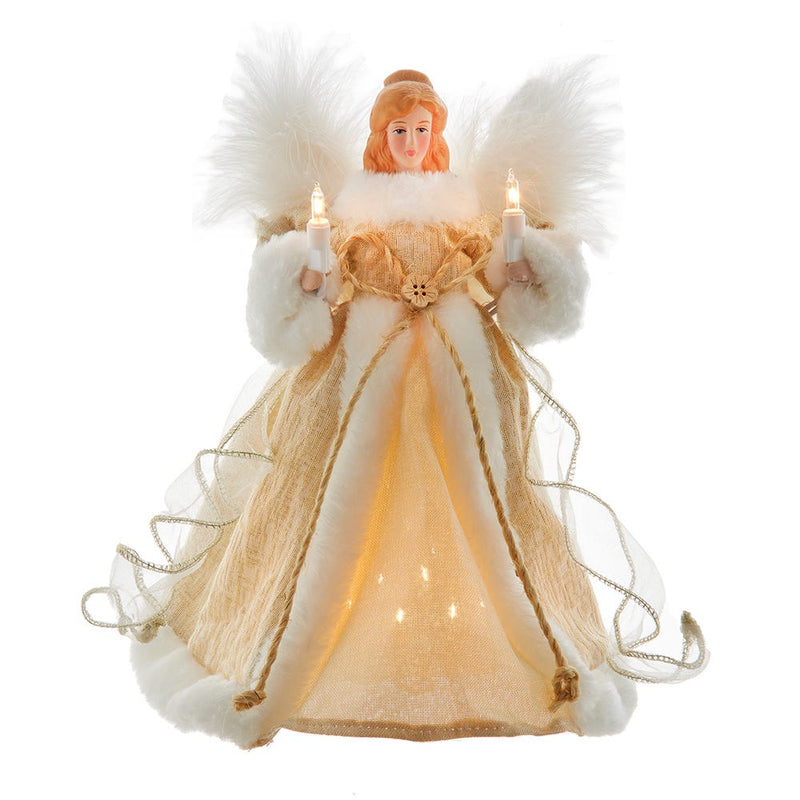 Lighted Natural Angel Treetop - 10 Inch