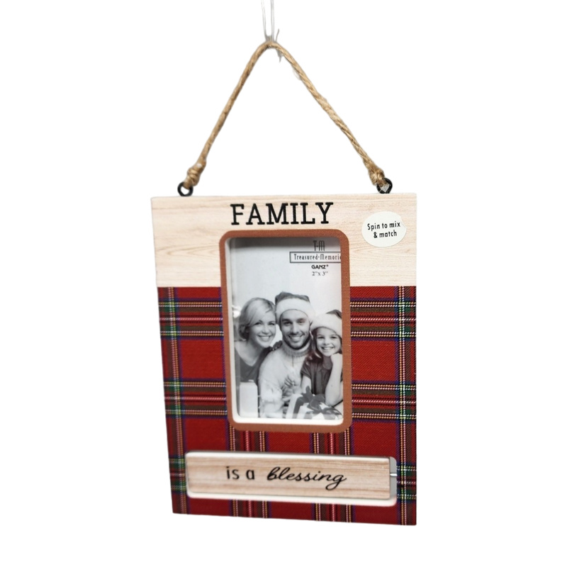 Spinning Frame Ornament - Family